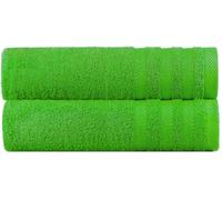 Pack of 2 Extra Large Super Jumbo Bath Sheet 90 x 170 cm Hotel Quality Towels 100% Egyptian Combed Cotton Ultra Soft Towels 600-GSM (Lime Green, Cotton)