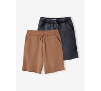 Pack of 2 Faded Bermuda Shorts pecan nut