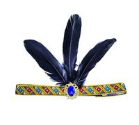 Pack of 2 Feather Headband, Feather Headpiece, Indian Feathers, Headband, Vintage Feather Headband, Hair Accessories, Headpiece for Party, Masquerade, Halloween, Theme Party, Carnival, Black