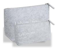 Pack of 2 Felt Pencil Case Cosmetic Bag A Woman with Class Felt Multifunctional Stationery Bag Gift for Teacher Colleagues Wedding Makeup Bag