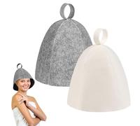 Pack of 2 Felt Sauna Hat, Sauna Hat for Men and Women, Felt Sauna Hat, Ideal as Sauna Accessories, Protects Head and Hair, Wellness Gift for Sauna Lovers (White & Grey)