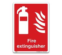 Pack of 2 Fire Extinguisher Symbol Sign A5 - Self-Adhesive Vinyl Safety Sticker - Fire Safety Sign (210 x 148mm)