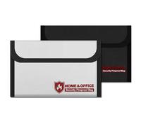 Pack of 2 Fireproof Bags, Small Fireproof Money Bag 21 x 13 cm, Fireproof Wallet, Cash Protection Bag, Waterproof Secure Bag for Valuables, Documents, Money, Passport, Bank File