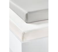 Pack of 2 Fitted Sheets in Recycled Cotton for Children pearly grey