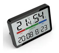 Pack of 2 Flexible Placement Electronic Clock Thermometers Hygrometer Featuring Stand Back Wall Mount Option for Installation Nursery Thermo