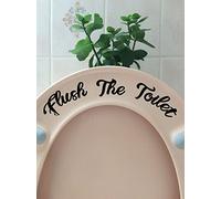 Pack of 2 Flush The Toilet Cute Funny Toilet Seat/Lid Sticker - Bathroom Décor (Black)