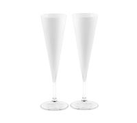 Pack of 2 Flute Glasses in White Glass Brand Pasabahce Model V Line 15 cl