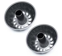 Pack of 2 Fluted Ring Cake Mould | Non-Stick Carbon Steel Cakes Tin | 22.5 CM Oven & Dishwasher Safe Mould for Baking Various Cakes