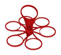Pack of 2 Foldable Drink Carrier with Handle - 6-Way Cup Holder Rotating, Portable for Hot Drinks (Coffee/Beer), Robust and Reusable (Red)