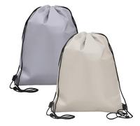 Pack of 2 Foldable Reusable Isothermal Cooler Bags for Work, School, Travel (Beige, Grey)