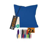 Pack of 2 for a bargain price - Cotton Cushion Covers - Modern Decoration in Chic Design - Range of 8 Contemporary Colours And 3 Sizes, 100 % Cotton, blue, 40 x 80 cm