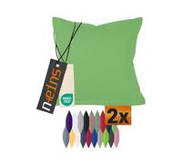 Pack of 2 for a bargain price - Cotton Cushion Covers - Modern Decoration in Chic Design - Range of 8 Contemporary Colours And 3 Sizes, 100 % Cotton, green, 40 x 80 cm