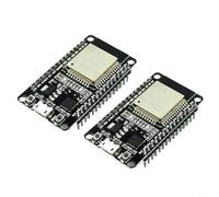 Pack of 2 for esp32 Development Board Dual-Core 240 MHz with WiFi BT CP2102 USB 4MB for Flash GPIO UART for spi I2C for IoT Projects Smart Home Wearables Black