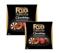 Pack of 2 Fox's Fabulous Chocolatey Luxury Biscuit Selection box, Assorted Chocolate Coated Cookies - Perfect for Xmas Gifts, Cookies, Milk Chocolate, Dark White Fine Chocolate Biscuits- 2x 365g