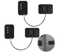Pack of 2 Fridge Lock with Code, No Drilling, Fridge Lock for Children, Child Safety Cabinet for Fridge, Freezer, Cupboards, Drawers (Black)