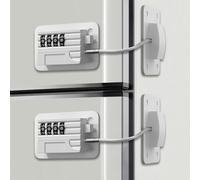 Pack of 2 Fridge Lock with Code, No Drilling, Upgraded 4-Digit Password Cabinet Lock, Child Safety Cabinet for Babies and Adults, Suitable for Freezer, Cupboards, Drawers, Windows