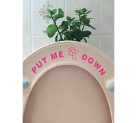 Pack of 2 Fun 'Put Me Down' Toilet Seat Funny Sticker Bathroom Accessories (Pink)