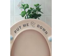 Pack of 2 Fun 'Put Me Down' Toilet Seat Funny Sticker Bathroom Accessories (Silver)