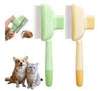 Pack of 2 Fur Flash Brush, Self-Cleaning Cat Comb for Pets, Flea Comb, Cats Dogs, Hair Comb for Cat Hair with Release Button, Cat Brush for Cleaning Loose Knotted Fur