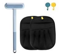 Pack of 2 Fur Magnet + 3 in 1 Pet Hair Remover, Fur Magnetic Glove, Yomi Pet Glove, Pet Hair Removal Glove, Pet Grooming Gloves, Suitable for Sofas, Bedding, Clothing, Grooming Gloves