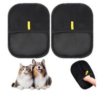 Pack of 2 Fur Magnetic Gloves, Fur Magnet Glove, Cat Hair, Antistatic Double-Sided Massage Gloves for Dogs and Cats, Grooming Gloves, Reusable for Couch, Furniture, Carpet, Car Seat