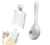 Pack of 2 Ginger Garlic Wasabi Grater, Silver Crusher Garlic Press, Stainless Steel Ginger Grater, Cutter Garlics, Garlic Grater, Spice Grater, Fine Grater for Ginger, Garlic, Cheese, Onion V