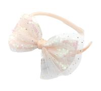Pack of 2 Girls' Headbands, Bow Headband, Sequin Hair Bands, Glitter Hair Band, Shiny Hair Accessories, Bow Headband for Women, Outdoor, Sports, Yoga, Party, Wedding, Light Pink