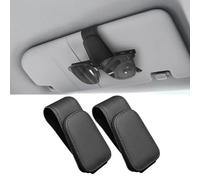 Pack of 2 Glasses Holder for Car Leather Magnetic Sunglasses Holder Car Universal Car Visor Glasses Holder Sunglasses Holder for Car Accessories, Ticket Cards Clip Glasses Holder Gifts