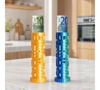 Pack of 2 Glitter 3D Labyrinth Money Gift Boxes Made of PLA in Gold & Teal