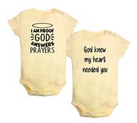 Pack of 2, God knew my heart needed you & I am Proof God Answers Prayers Funny Romper Baby Bodysuit Infant Kids Jumpsuit