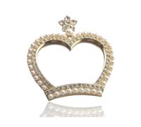 Pack of 2 Gold Crown Queen Bling Crystal Bow Mirror Metal Alloy Craft Supplies Supply Cabochon for DIY Crafting Junk Charm Plastic Charms Flat Back Custom Acrylic Jewellery Making Scrapbook 30-40mm