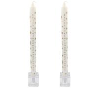 Pack of 2 Gold Star Advent Dinner Candles | Numbered Christmas Countdown Taper Candles | Regular Size - 29cm