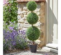 Pack of 2 Green Artificial Potted Topiary Tree 80cm Marco Paul Green One Size