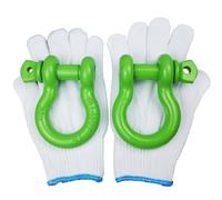 Pack of 2 Green Powder Coated Heaveduty Trailer Shackles 3/4 Bow Shackle Rugged Steel Forged 4.74 Ton D Ring Anchor 28.5 Ton (57,000 lbs) Max Break Strength Off Road Shackles