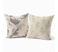 Pack of 2 Grey Leaf Cushion Covers 26x26in Square Super Soft Decorative Pillow Cases, Durable & Machine Washable with Invisible Zipper Cushion Covers for Living Room Sofa Cushions Home Decor P-J-3082
