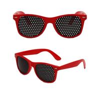 Pack of 2 Grid Glasses for Eye Training, Grid Glasses, Eye Trainer, Hole Glasses, Grid Multidot Glasses, Pinhole Glasses, Multi Dot Glasses for Vision Improvement, red