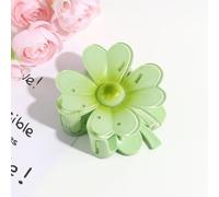 Pack of 2 Hair Clips Four-Leaf Clover Design Women, Large Claw Clip, Non-Slip Hair Clips, Hair Accessories for Girls and Women, Lucky Flower Clips for Thick Hair, 7 cm x 8 cm, Green