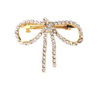 Pack of 2 Hair Pins with Rhinestone Bow, Women's Hair Bows Hair Pin Spring Clip Hair Pin Non-Slip Headpiece Hair Accessories Headpiece for Daily Wear, Gold