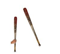 Pack of 2 Halloween Bloody Baseball Bats with Barbed Wire - Scary Horror Prop Weapons for Adults & Teens - Fake Blood Splattered Costume Accessories for Fancy Dress, Zombie Cosplay & Haunted House Par