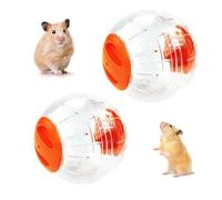 Pack of 2 Hamster Ball, Hamster Run Ball, Hamster Toy Running Ball Roller Ball 4.7 Inches, Hamster Wheel Exercise Ball, Plastic, Jogging Ball, Small Animals Toy for Mice (Orange)