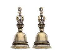 Pack of 2 Hand Bell Brass Bells, Mini Bell Pendant, Metal Charm Key Ring for Christmas Decoration, Home Decoration and DIY Jewellery