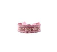 Pack of 2 Hand-Woven Embroidered Fabric Bracelets with Letters and Tassels, 2 cm Wide Friendship Bracelet, Partner Band for Couples, Best Friends, Cheerleader Team, Boho Textile Bracelet, Fur Nose