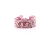 Pack of 2 Hand-Woven Embroidered Fabric Bracelets with Letters and Tassels, 2 cm Wide Friendship Bracelet, Partner Band for Couples, Best Friends, Cheerleader Team, Boho Textile Bracelet, Soul Sister