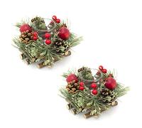 Pack of 2 Handcrafted Christmas Candle Holders | Christmas Table Centrepiece Decorations | Tealight Holder Centrepiece For Dining Table