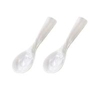Pack of 2 Handmade Caviar Spoons Mother of Pearl MOP Caviar Spoon W Round Handle 3.7 Inches, White
