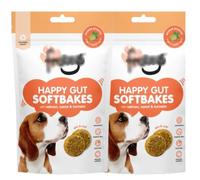 [Pack of 2] Happy Gut Softbakes Salmon Carrot & Turmeric Dog Treats 80g, Boosted with BAOBAB, Rich in Vitamin C, Low in Fat, Approximate Dimensions (Product):80g: H20 x W12.5 x D6cm