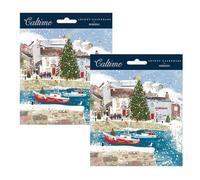 Pack of 2 Harbour at Christmas Advent Calendar Greetings Cards | Christmas Greetings Cards with Envelope | Door Advent Calendars - 15.5cm