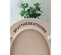 Pack of 2 Hashtag Put The Seat Down Funny Toilet Seat Sticker - Bathroom Decoration - Wall Stickers - Accessory (Black)
