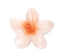 Pack of 2 Hawaiian Plumeria Hair Clips, 8 cm Large Flower Claw Clips, Non-Slip Claw Clips, Women's Hair Accessories, Hair Accessories for Thick Hair, Women, Girls, Orange Red