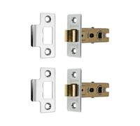 Pack of 2 Heavy Duty 2.5 Inch Fire Rated CE Approved Bolt Through Tubular Latch Wooden Door Security Mortice Lock 63mm for Internal and External Doors